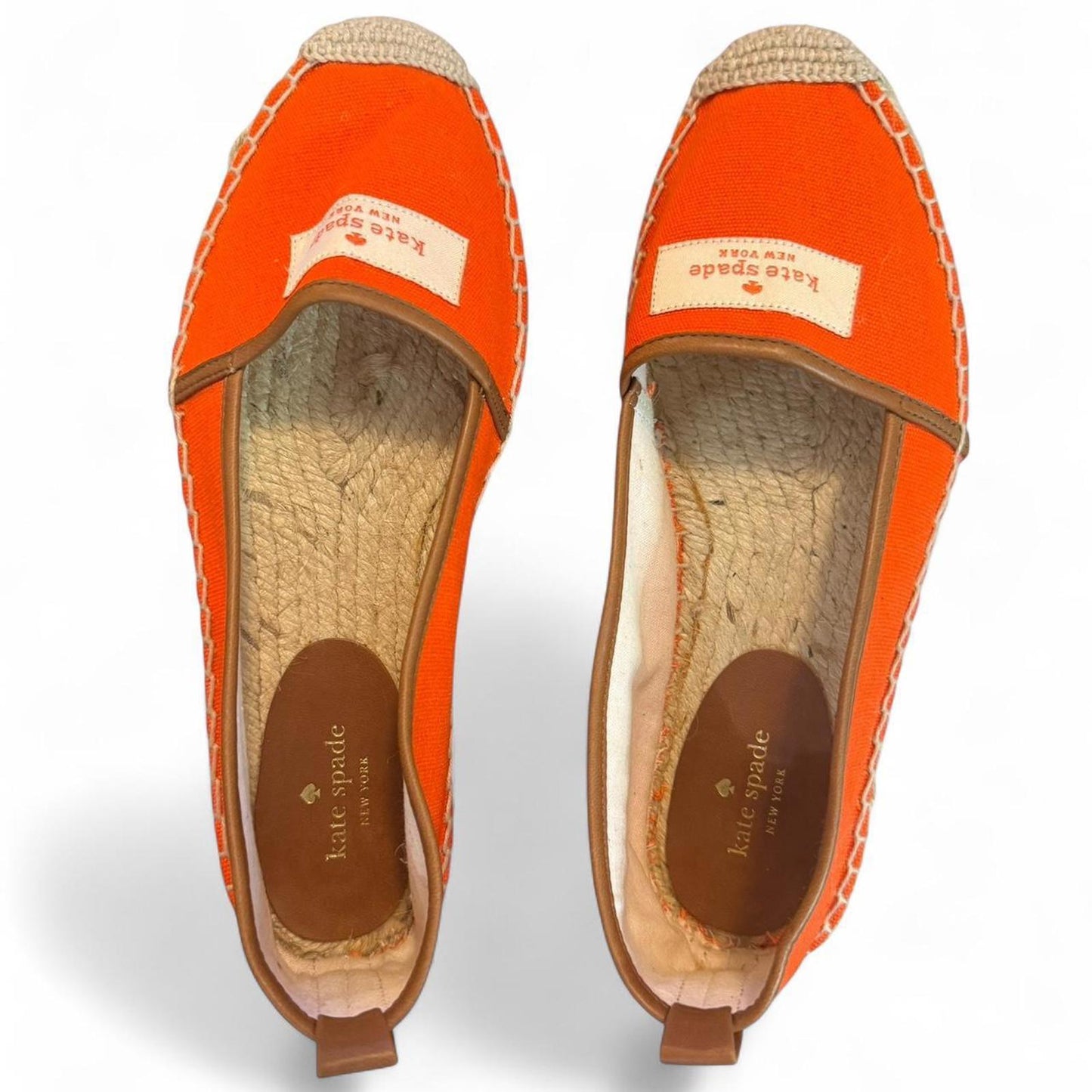 🧡 Kate Spade Orange Canvas Espadrilles – Size 7 🧡