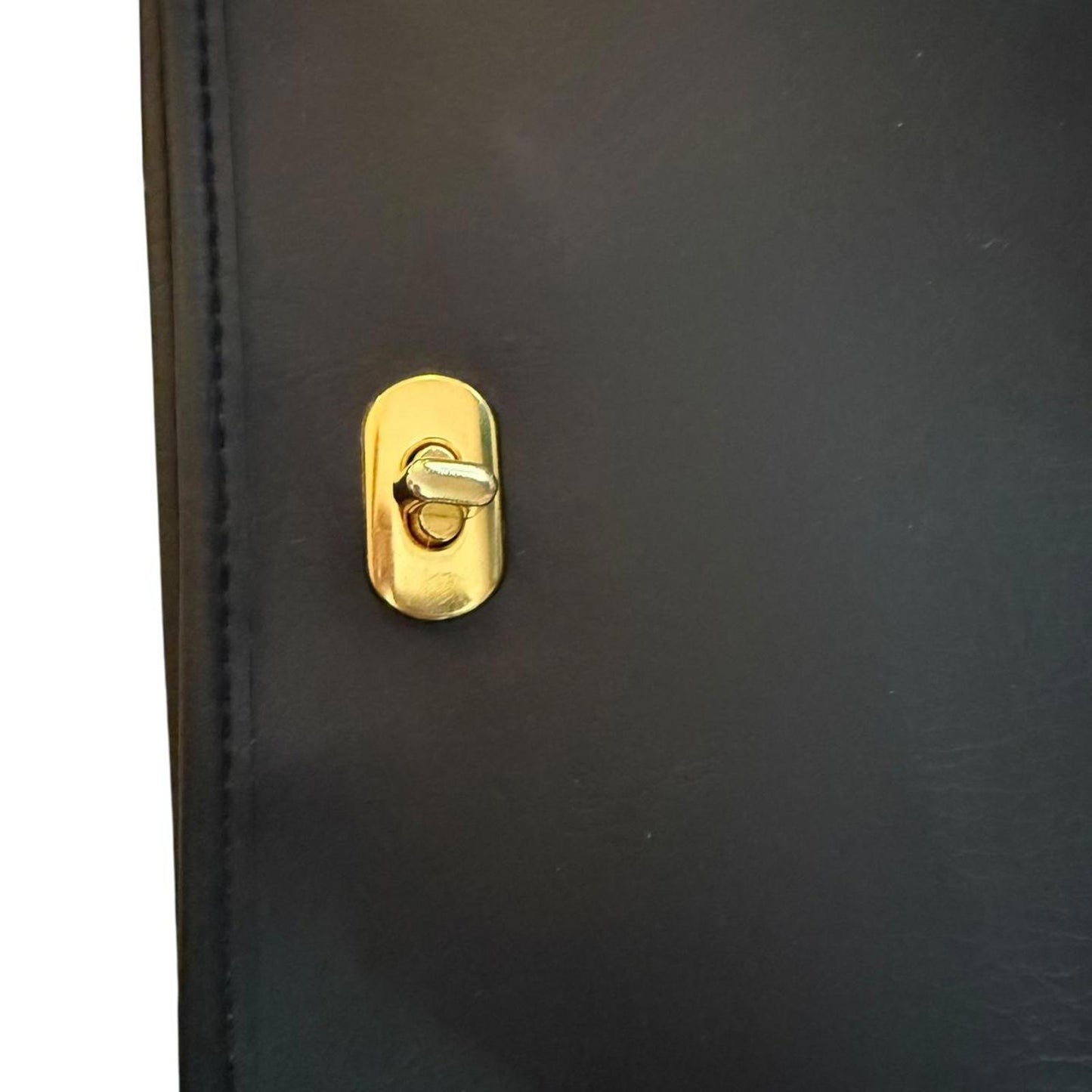 Black Leather Flap Shoulder Bag