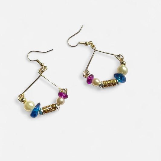 Beaded Coat hanger inspired earrings
