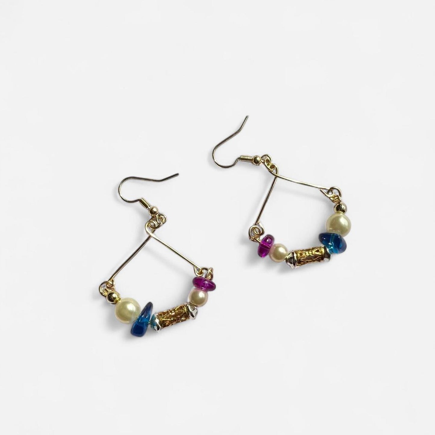 Beaded Coat hanger inspired earrings
