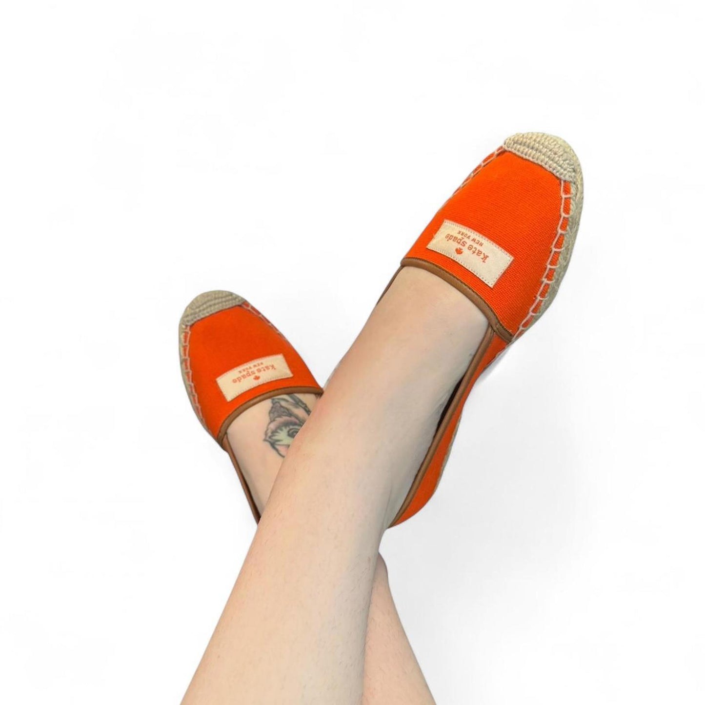 🧡 Kate Spade Orange Canvas Espadrilles – Size 7 🧡
