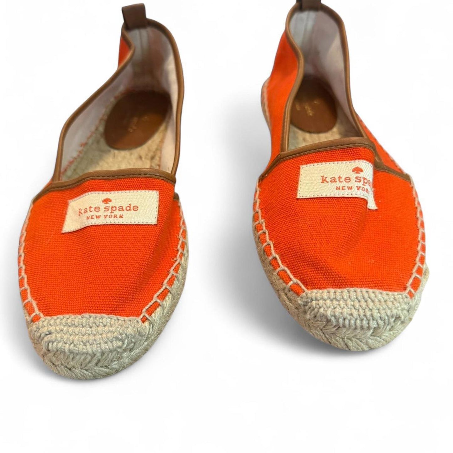 🧡 Kate Spade Orange Canvas Espadrilles – Size 7 🧡