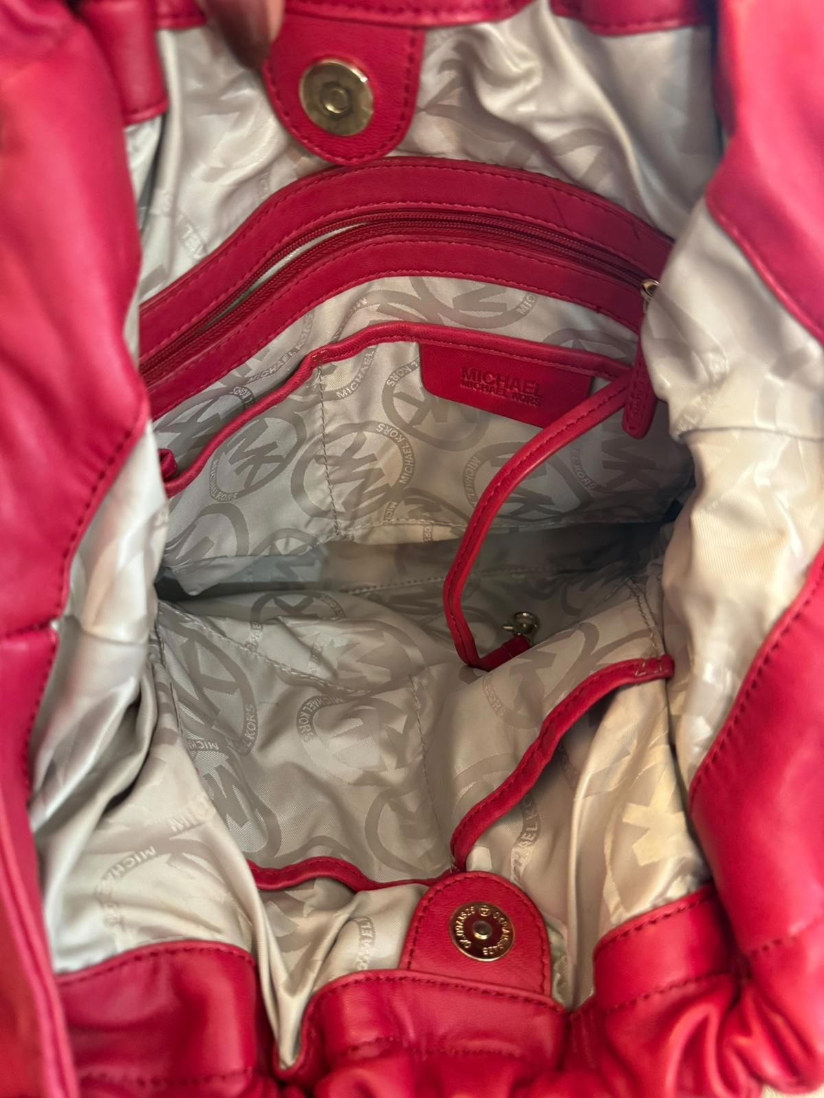 Michael Kors Ruched Leather Shoulder Bag