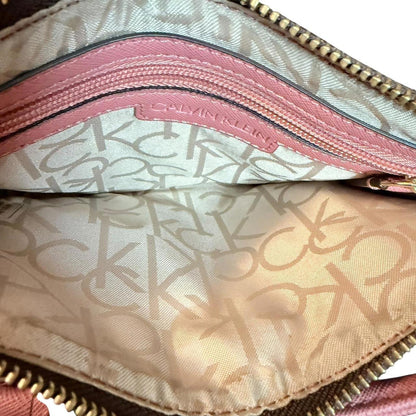 Calvin Klein Monogram Brown & Pink Chain Crossbody 👜
