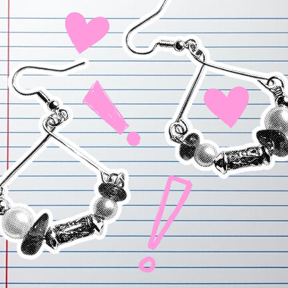 Beaded Coat hanger inspired earrings