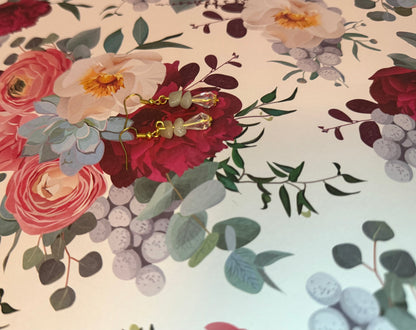 White Quartz and Crystal Earrings