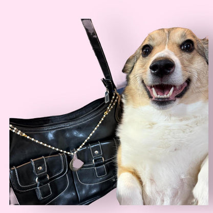 Maggie Barnes Black Leather Shoulder Bag