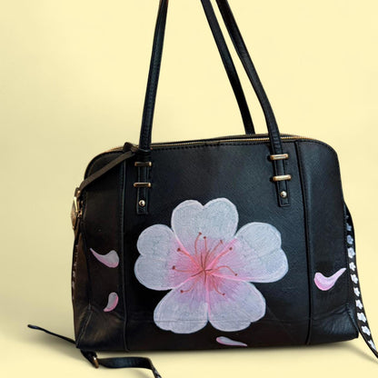 🌸 Hand-Painted Aldo Cherry Blossom Bag