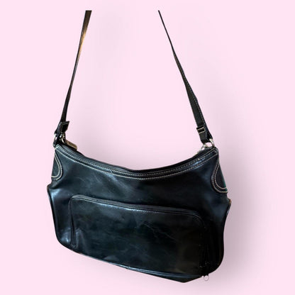 Maggie Barnes Black Leather Shoulder Bag
