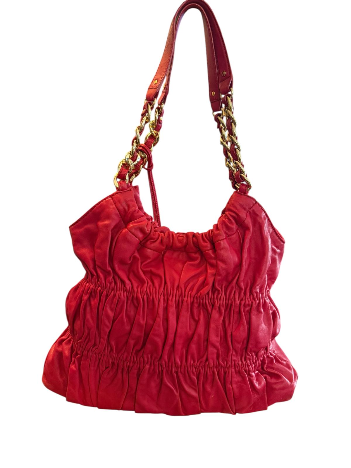 Michael Kors Ruched Leather Shoulder Bag