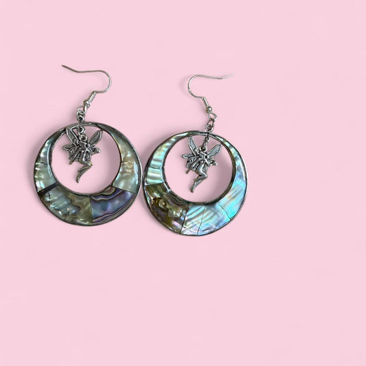 Handmade fairy-inspired silver and blue earrings