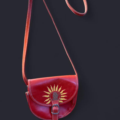 Hand painted Vera Pelle small crossbody