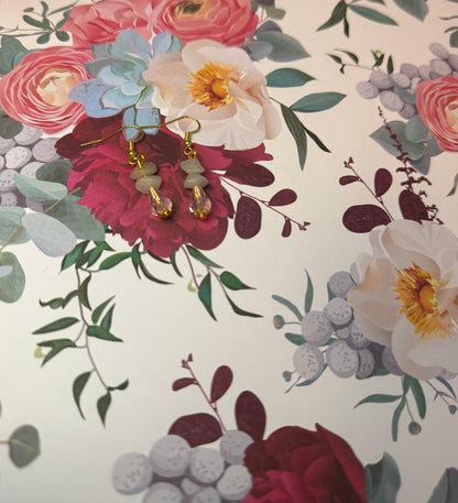 White Quartz and Crystal Earrings