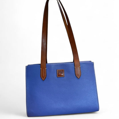 Dooney & Bourke 90s Vintage Blue Pebble Leather Tote