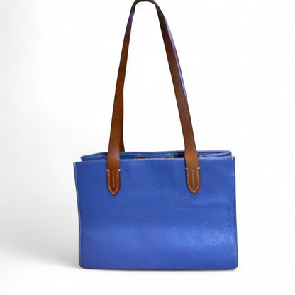 Dooney & Bourke 90s Vintage Blue Pebble Leather Tote