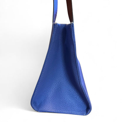 Dooney & Bourke 90s Vintage Blue Pebble Leather Tote