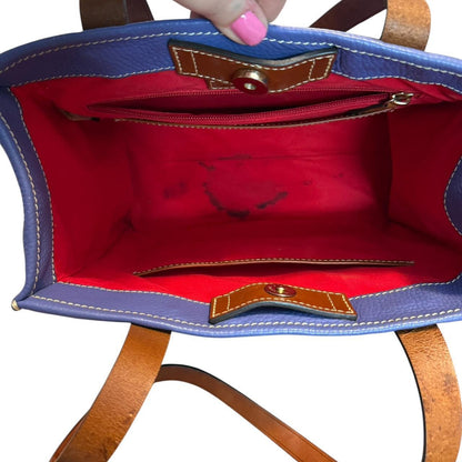 Dooney & Bourke 90s Vintage Blue Pebble Leather Tote