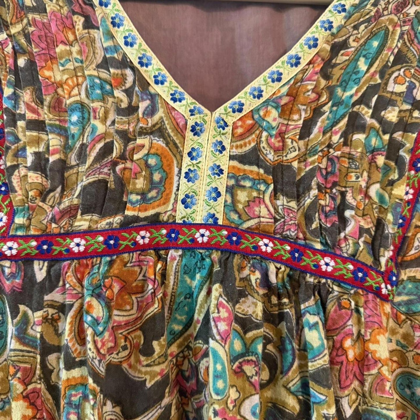 Vintage 1970s Boho Paisley Dress 🌸