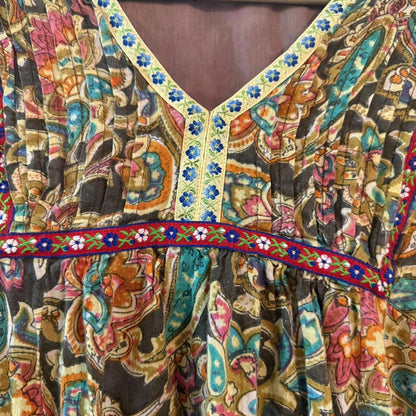 Vintage 1970s Boho Paisley Dress 🌸