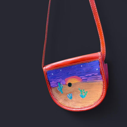 Hand painted Vera Pelle small crossbody