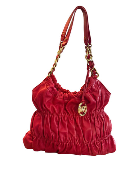Michael Kors Ruched Leather Shoulder Bag