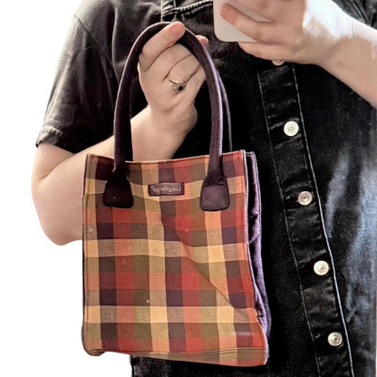 🍁 Vintage Longaberger Plaid Mini Tote (Late ’90s–Early 2000s) 🍁