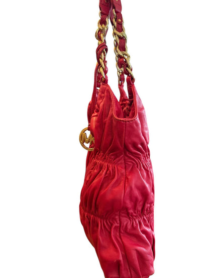 Michael Kors Ruched Leather Shoulder Bag
