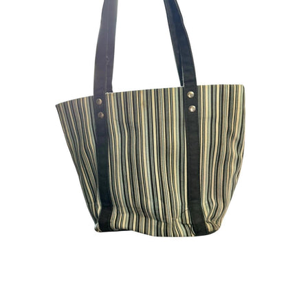 🧺 Longaberger Striped Fabric Tote (2002–2006) 🧺