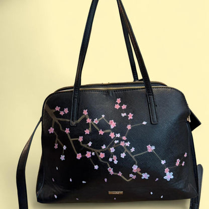 🌸 Hand-Painted Aldo Cherry Blossom Bag