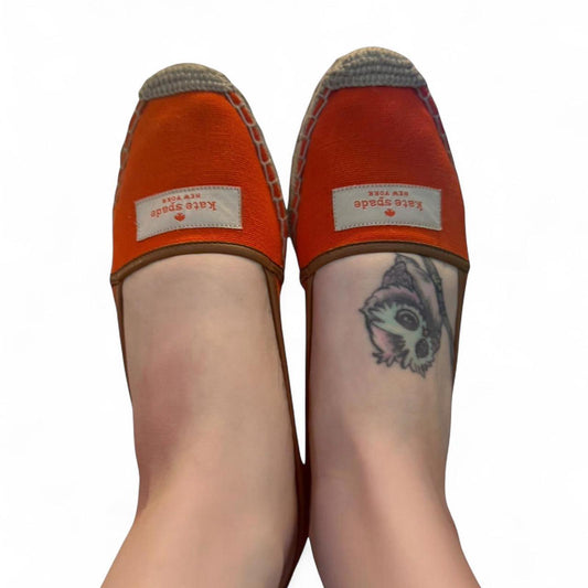 🧡 Kate Spade Orange Canvas Espadrilles – Size 7 🧡