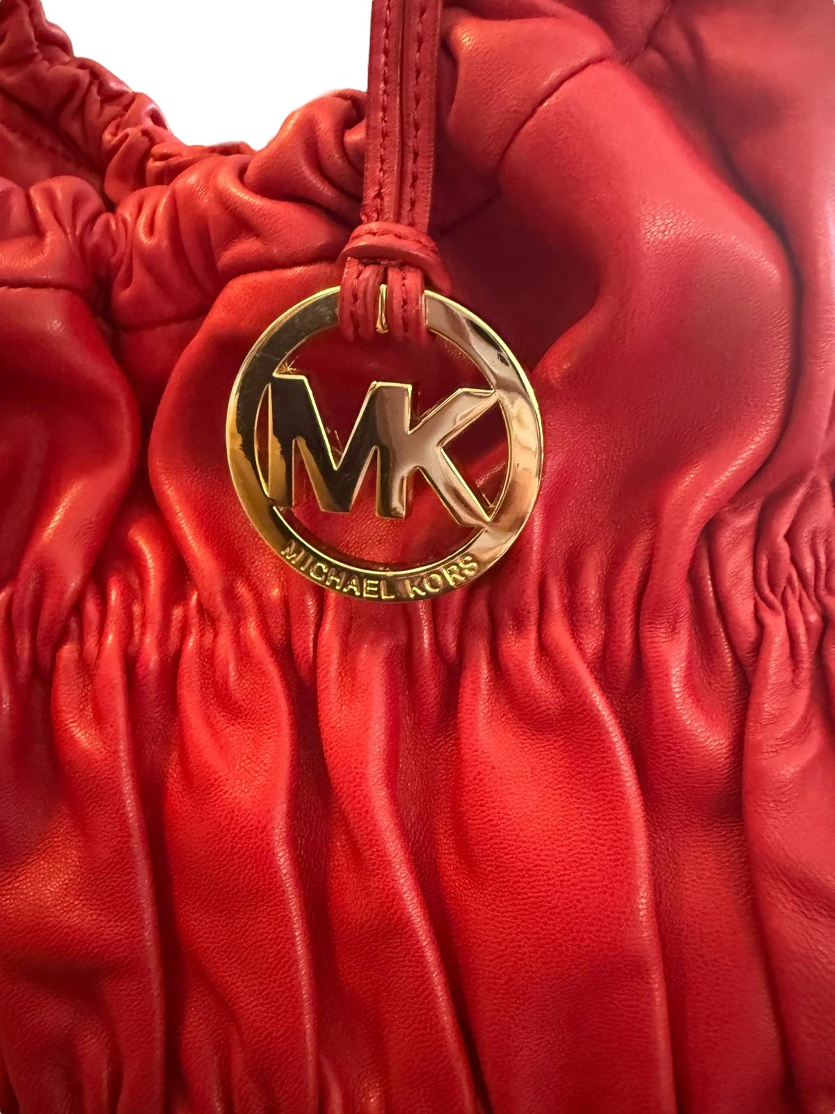 Michael Kors Ruched Leather Shoulder Bag